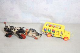 Fisher Price #192 Bus w/People, & Snoopy Pull Toy