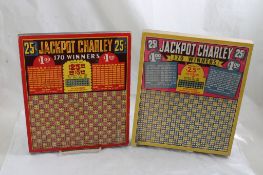 2 Antique 25 Cent Jackpot Charlie Tip Boards