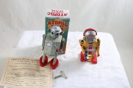 2 Tin Litho Toy Robots Atomic Robot Man & Other