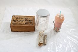Hoosier Jar, Codfish Box, Antique Medicine, Avon