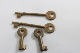 4 Brass SOO Line Railroad Keys
