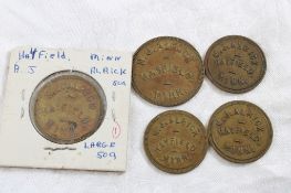5 N.J. Alrick of Hayfield, Mn. Trade Tokens