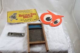 Advertising Lot & Child's Washboard