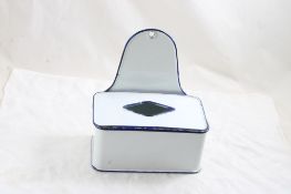 French Enamelware Wall Hung Tissue Holder or