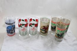 7 Kentucky Derby Glasses 1970's & 80's