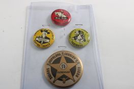 4 Hopalong Cassidy Rodeo Svgs Club Badges 1950s