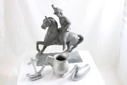 Buffalo Bill Cody Sculpture, Pitcher, Anchor, Duck