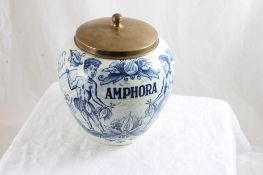 Delft Amphora Tobacco Jar Humidor