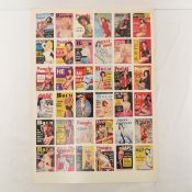 1950's Uncut Sheet of Pocket Pinups Cards