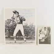 Signed Johnny Unitas Football Photo, No COA