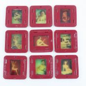 9 Vintage 35mm Color Slides, Topless Women