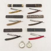 6 Straight Razor & 2 Pocket Watches