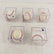 5 MLB Autographed Baseballs- Molitor, Perry & More