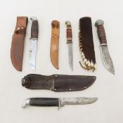 Case-XX & 3 Other Fixed Blade Knives w/ Sheaths