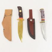 2 Fixed Blade Hunting Knives with Sheaths