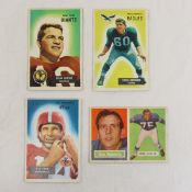 3 1955 & 1 1957 Bowman Football Cards