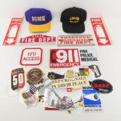 Fire Dept. Signs, Stickers, Hats & more