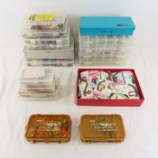 Plastic Cases with Fishing Lures, Jigs, Worms