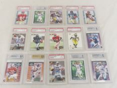 15 Graded Football Cards- Cunningham, Simms