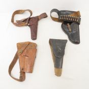 4 Leather Holsters, 10 rounds .357 Magnum Ammo