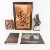 The Firefighter LE Copper Relief framed & more