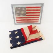 2 48 Sewn Star US Flags- 1 framed