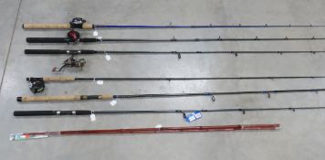 7 Fishing Rods and 3 Reels