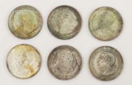 6 1957-1958 Silver Mexican Un Peso coins