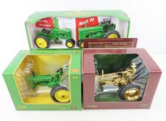 2 Ertl John Deere Model A Tractors with Man & more