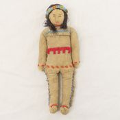 Vintage Sioux Leather, Bead & Horsehair Doll