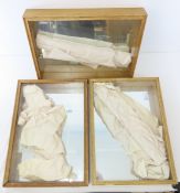 3 Wood & Glass Wall Display Cases