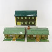 3 Vintage Tin MARX Military buildings