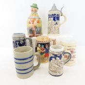 7 Ceramic Mugs & Steins, Grain Belt & more