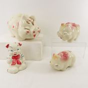 4 Vintage Shawnee Piggy Banks