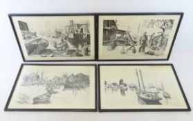 4 Lionel Barrymore Framed Etchings