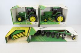2 Ertl John Deere 7800 Tractors, Plow, Mower