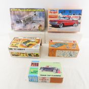 5 Vintage Car models, mix of complete & partial