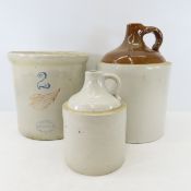 Red Wing Stoneware 2 gal Crock & 2 Jugs