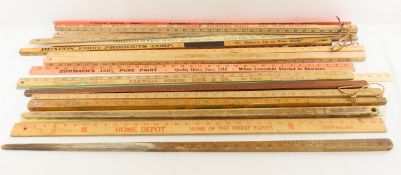 18 Vintage Advertising Yard Sticks