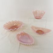 4 Pieces Fostoria Heirloom Pink Opalescent Glass