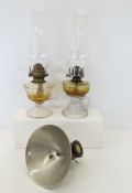 2 Vintage Hurricane Finger Lamps & more