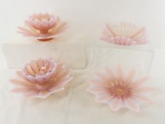 4 Pieces Fostoria Heirloom Pink Opalescent Glass