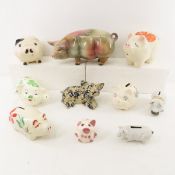9 Vintage Ceramic Piggy Banks