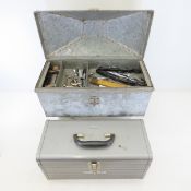 2 Metal Tool Boxes, Tools, Vintage & more