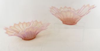 2 Fostoria Heirloom Pink Opalescent Glass Bowls