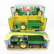 4 Ertl John Deere Tractors, 2 Wagons 420 & more