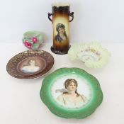 Warwick Yoga Portrait Vase, Victorian Lady Plates