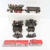 6 Cast Iron Train Cars, Silver Star Engine & more