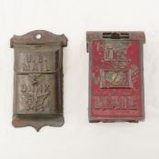 2 Cast Iron Us Mail Banks, 1 Wall Hanging