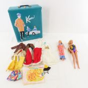 Skipper & Barbie Dolls in Ken Case w/Accessories